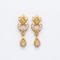 Golden Blossom Sparkle Drop Earrings