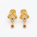 Ruby Accent Temple Drop Earrings