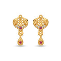 Royal Ruby Leaf Drop Earrings