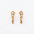 Heart Cutwork Hoop Earrings with Bead Drop