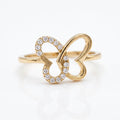 Eternal Twin Heart Open Ring