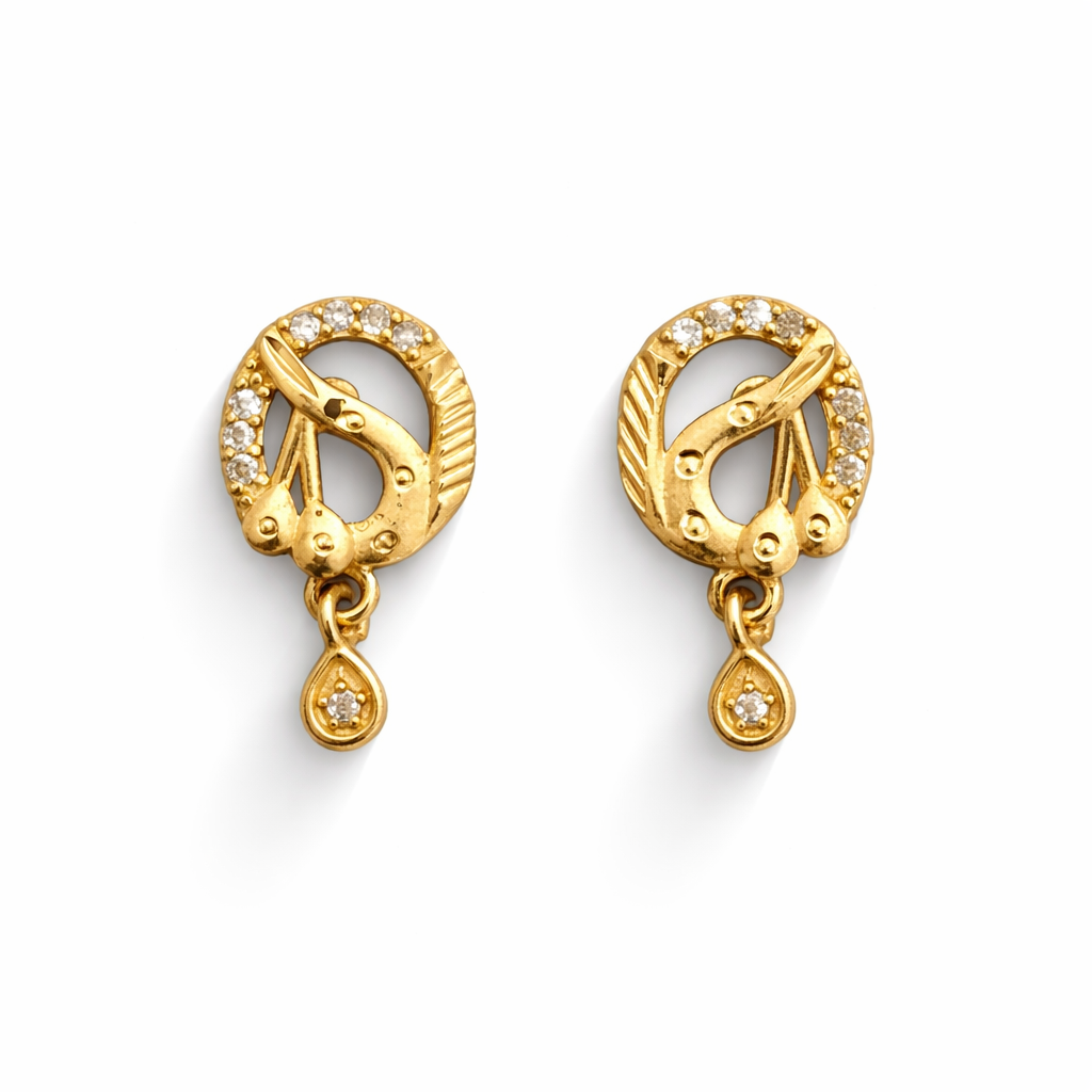 Classic Circle Gold Drop Earrings