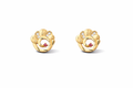 Floral Ruby Gold Stud Earrings