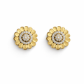 Golden Floral Spark Stud Earrings