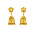 Gold Floral Jhumki Earrings