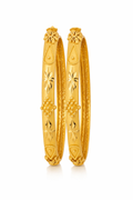 Elegant Floral Matte Gold Bangles