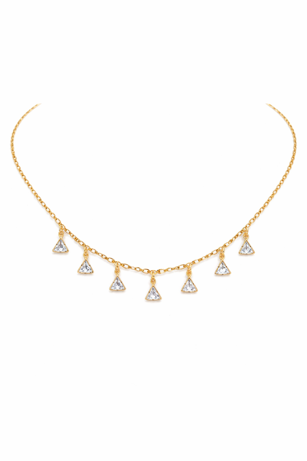 Crystal Triangle Charm Necklace