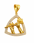 Divine Krishna Flute Heart Pendant