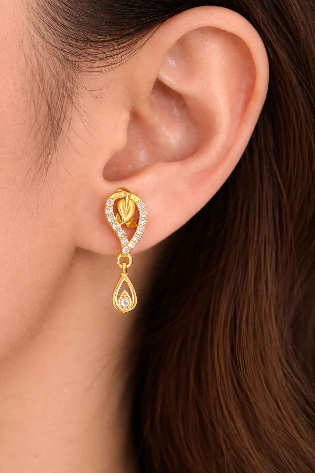 Gold Leaf Drop Earrings