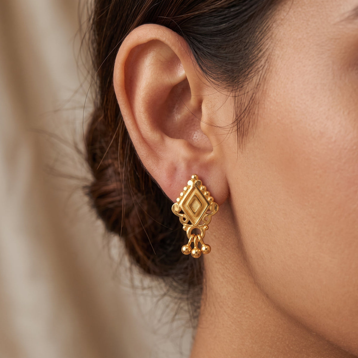 Geometric Drop Stud Earrings