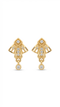 Elegant Diamond Drop Gold Earrings