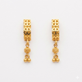 Heart Motif Gold Drop Earrings