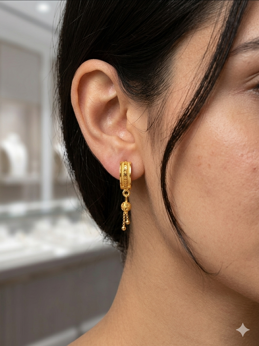 Gold Hoop Drop Earrings