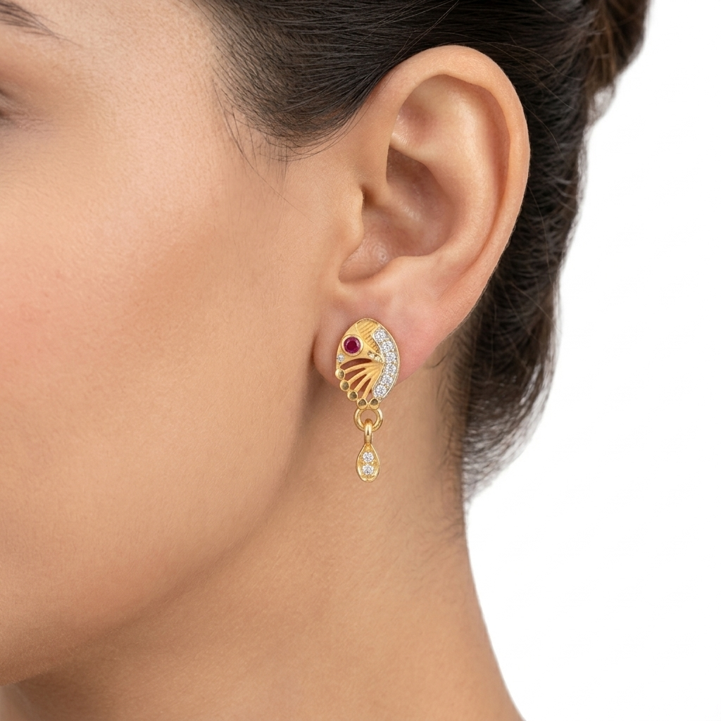 Designer Oval Drop Earrings