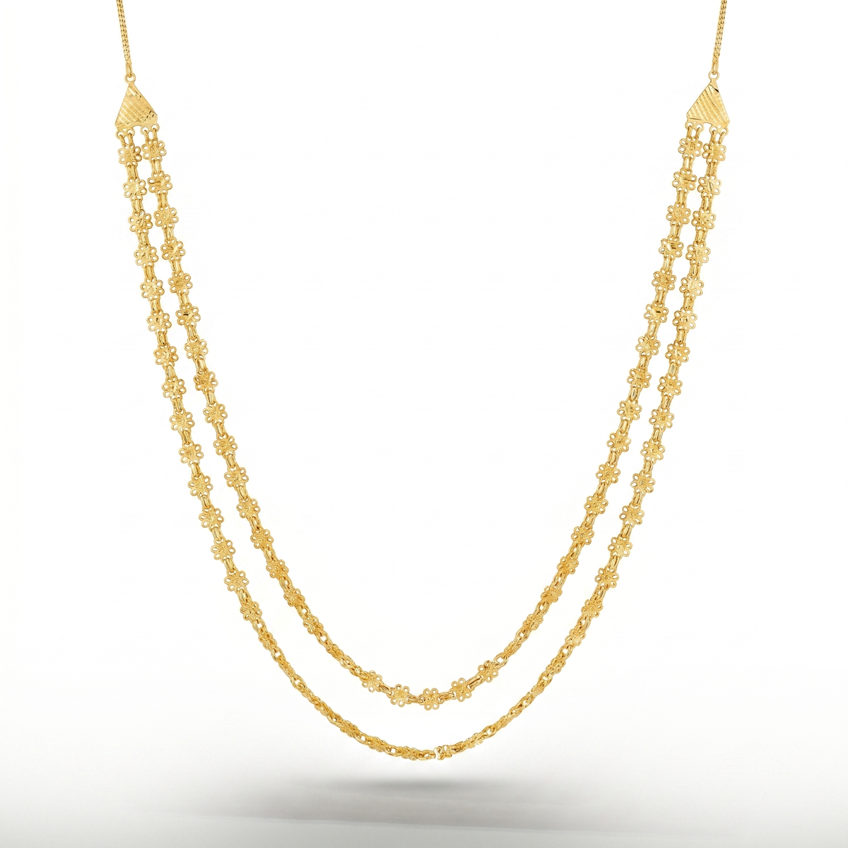 Maharashtrian Dual-Layer Floral Chain Haar