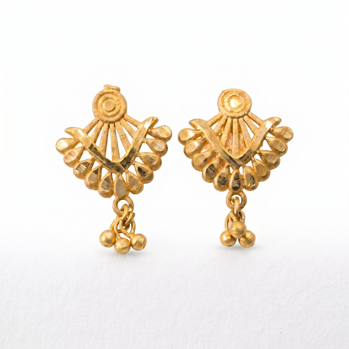 Sunburst Charm Stud Earrings