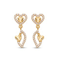 Royal Heart Crystal Drop Earrings