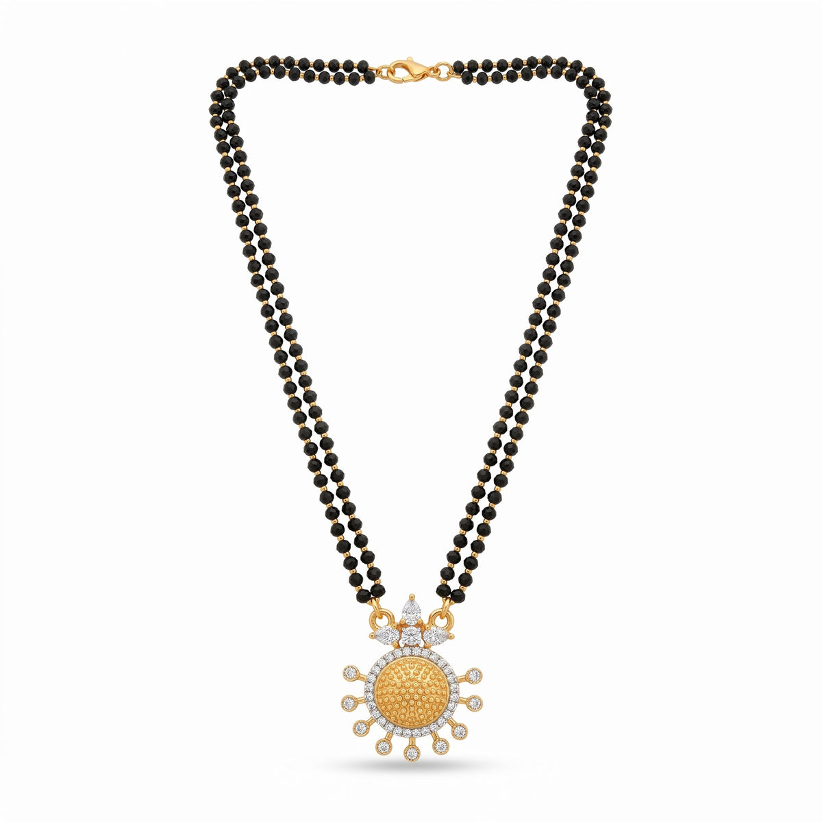 Floral Sunburst Mangalsutra with American Diamonds