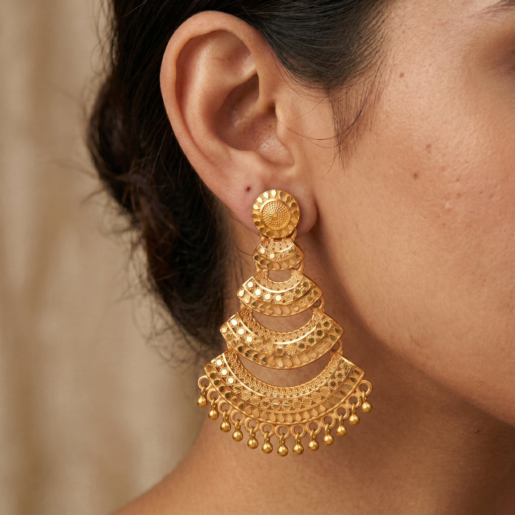 Royal Crescent Cascade Statement Earrings
