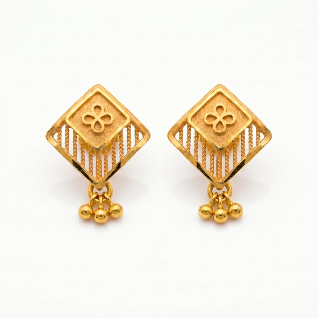 Royal Blossom Geometric Earrings