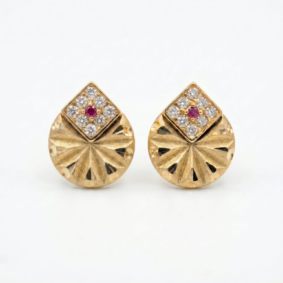 Royal Sunburst Crystal Stud Earrings
