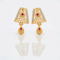 Ruby Triangle Designer Drop Earrings