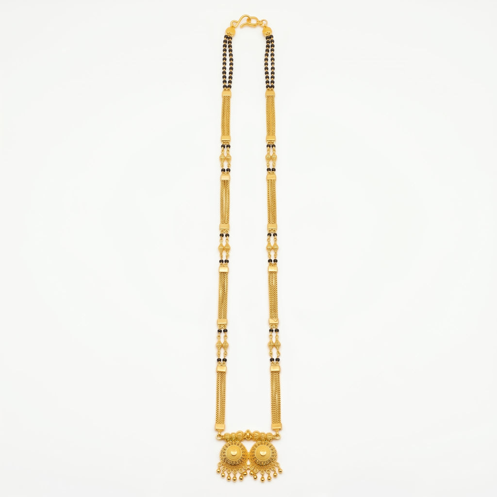 Aarvika Royale Long Mangalsutra – Premium 24K Gold Plated Traditional Necklace