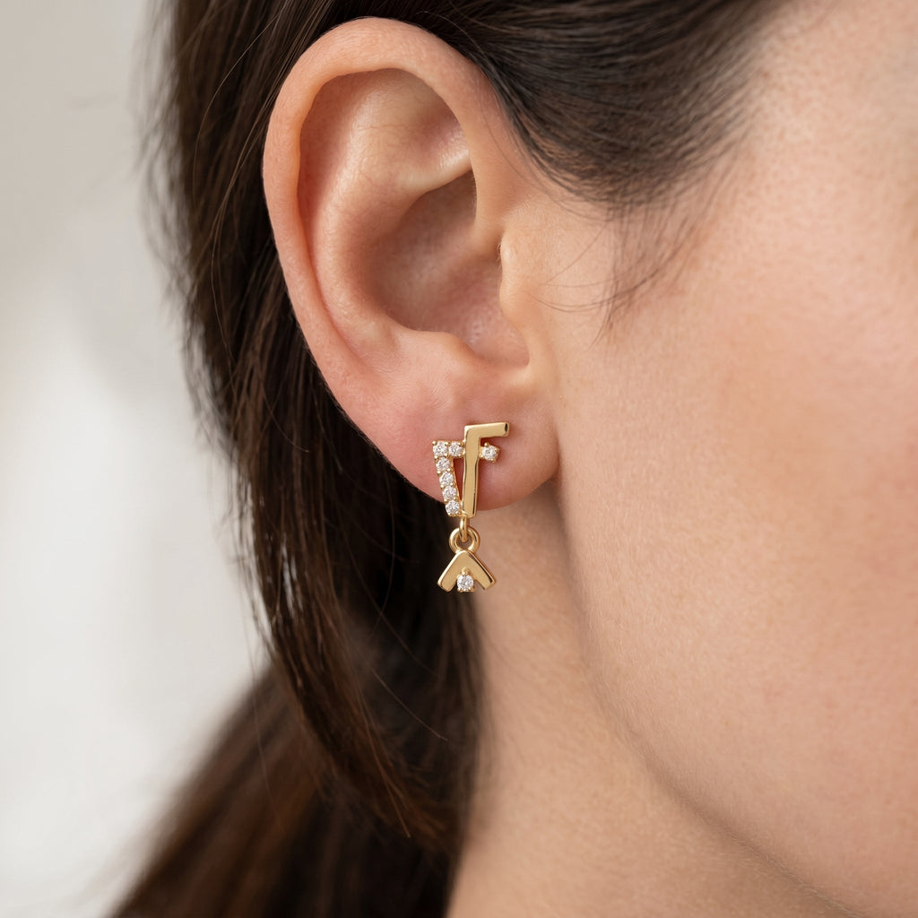 Geometric Crystal Drop Earrings
