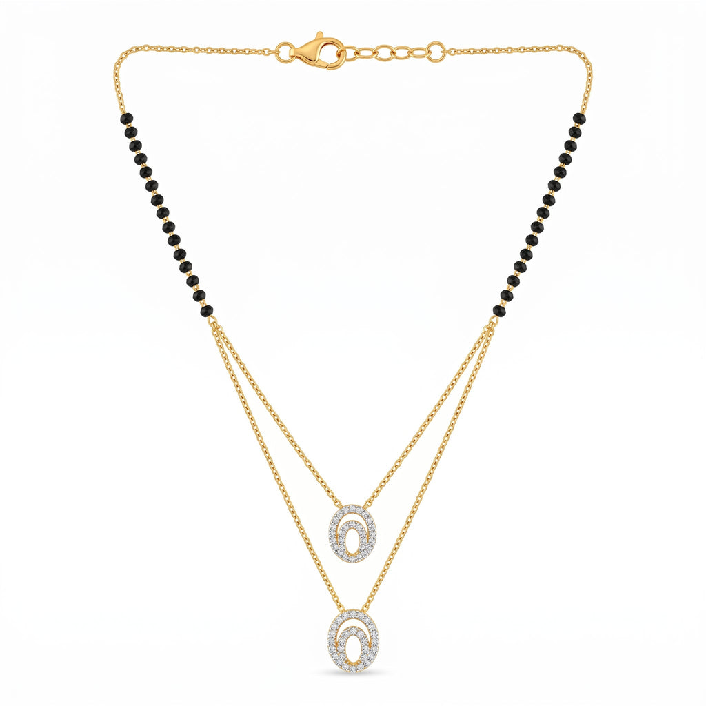 Elegant Dual Oval Layered Mangalsutra Necklace