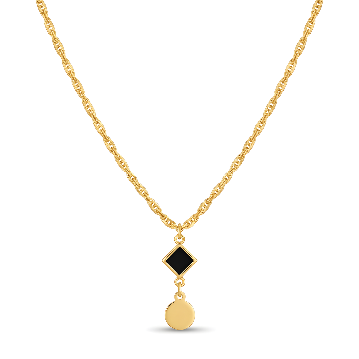 Noir Medallion Drop Necklace