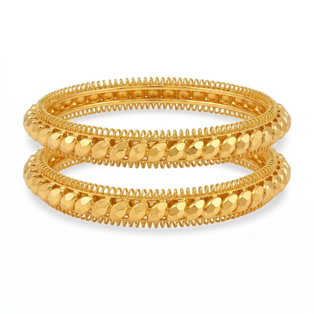 Vanya Leaf Gold Bangles