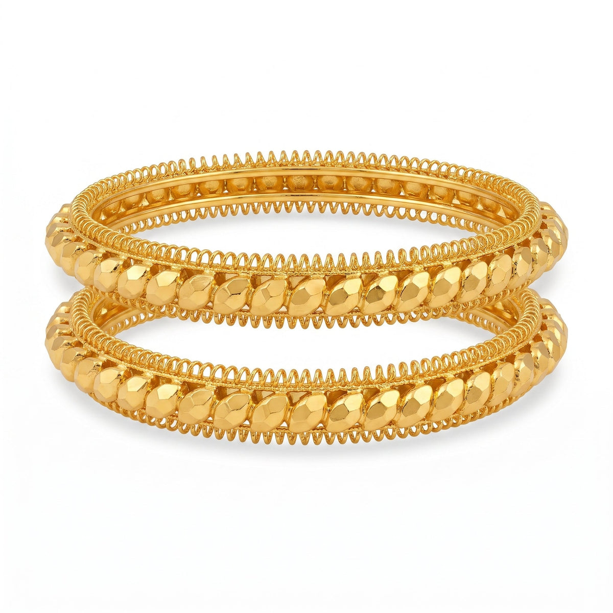 Vanya Leaf Gold Bangles