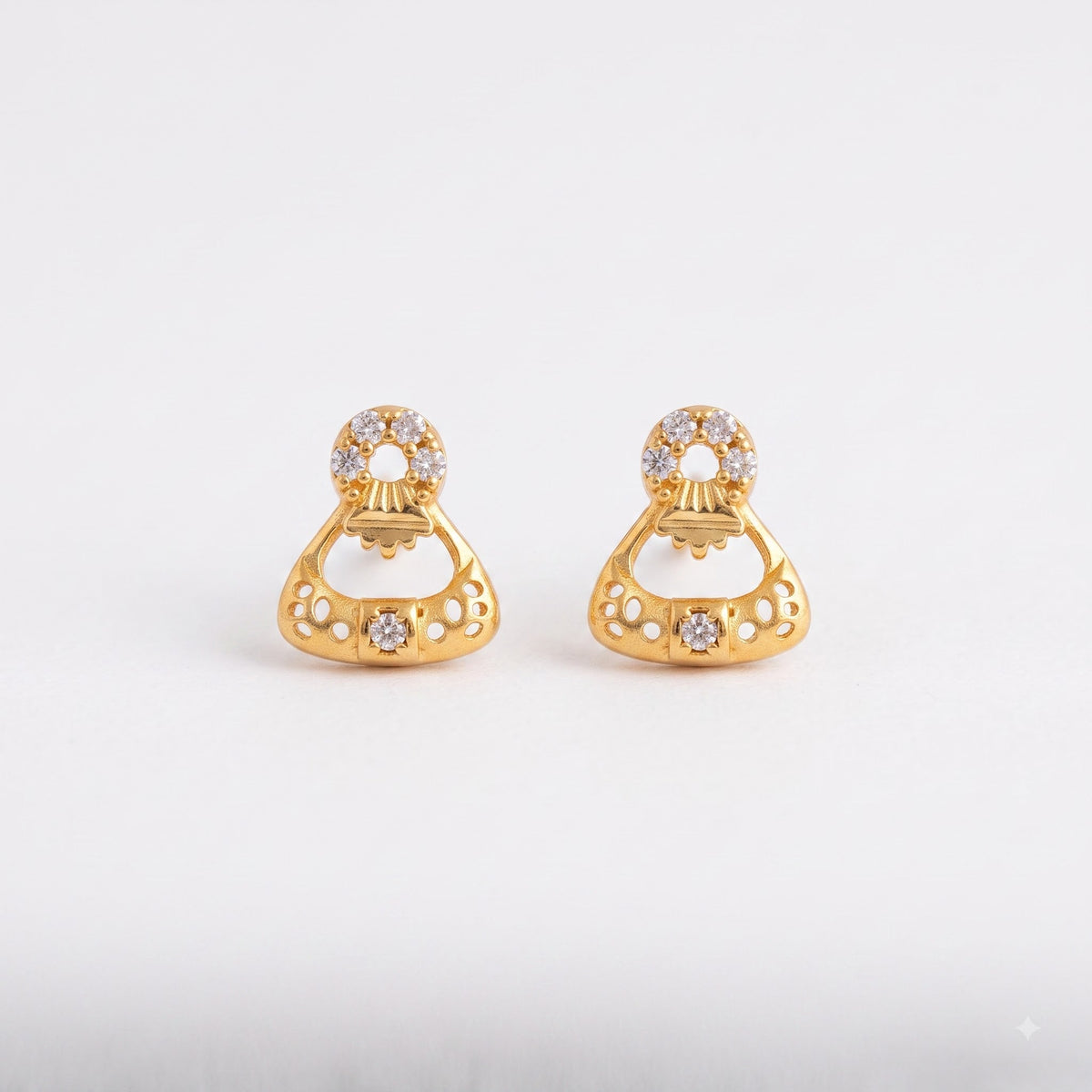 Prism Arc Diamond Stud Earrings