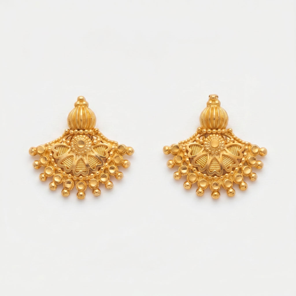Royal Lotus Filigree Stud Earrings