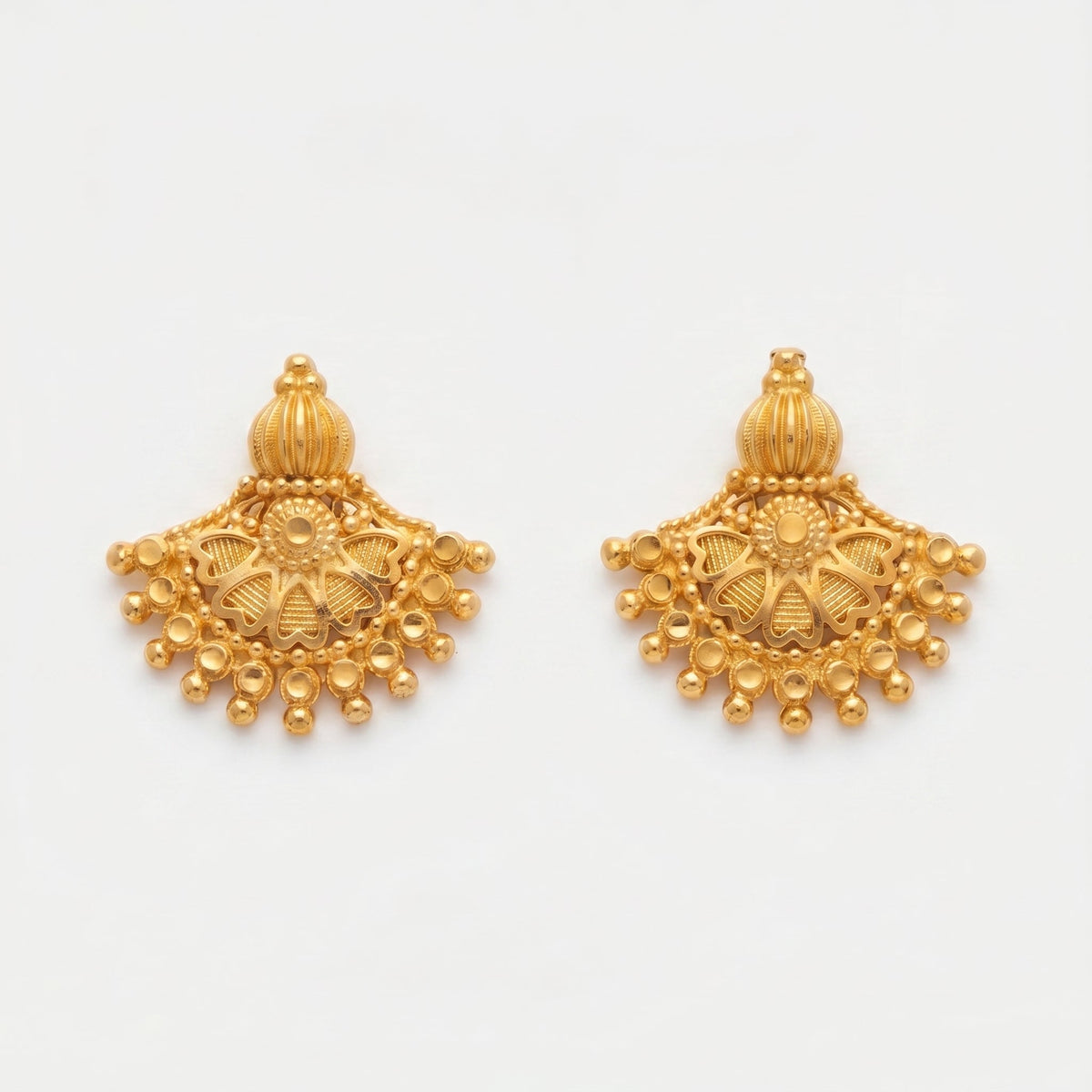 Royal Lotus Filigree Stud Earrings