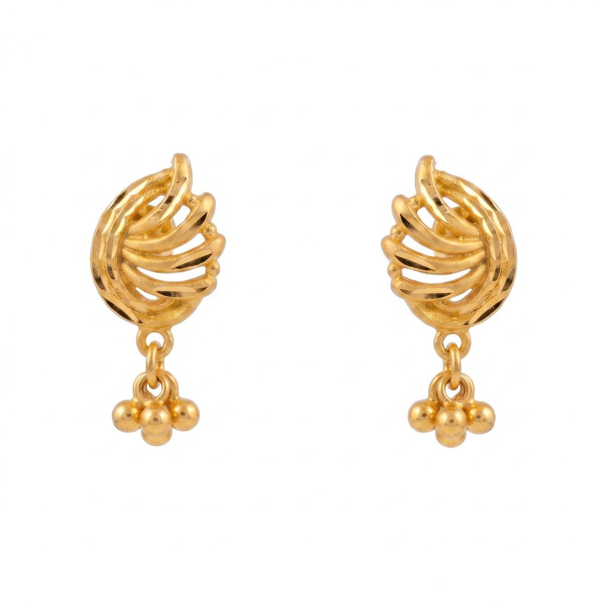 Golden Fern Drop Earrings