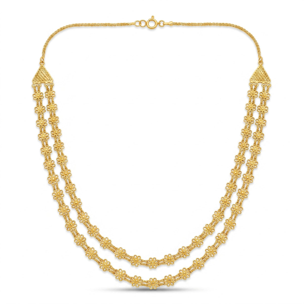 Maharashtrian Dual-Layer Floral Chain Haar