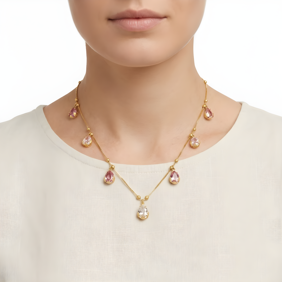 Rose Teardrop Necklace
