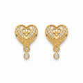Royal Heart Sparkle Drop Earrings