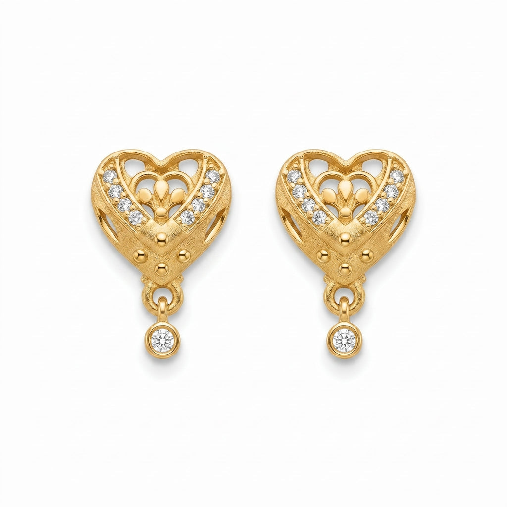 Royal Heart Sparkle Drop Earrings